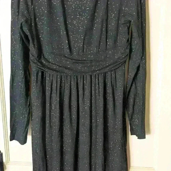 SOMA Empire Waist Long Sleeve Black/Gold Dress Size Large Pockets - Picture 7 of 7